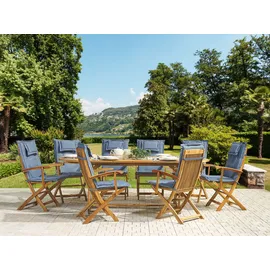 Beliani Sitzauflage 40 x 54 cm blau 8-tlg.