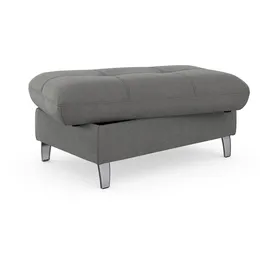 sit&more Stauraumhocker SIT & MORE "Maggiore", grau, B:102cm H:48cm T:67cm, 98% Polyester, 2% Polyamid, Hocker, mit Stauraum und modernen Metallbeinen