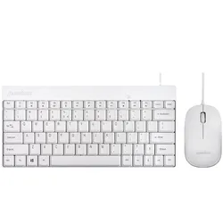 Perixx PERIDUO-212, Kabelgebunden, USB, Membran Key Switch, Weiß, Maus enthalten