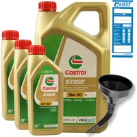 8 Liter CASTROL Edge Motoröl LL 5W-30 Longlife Titanium 5W 30 VW + Trichter