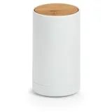 Zeller Present Badaccessoire-Set Wattestäbchen-Spender, Kunststoff/Bambus, weiß weiß