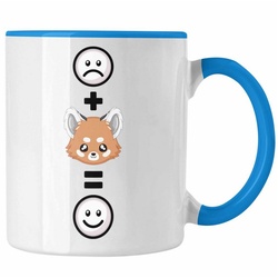 Trendation Tasse Roter Panda Tasse Geschenk für Roter Panda Liebhaber :(Roter Panda blau