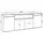 SKRAUT HOME Sideboard 200 x 75 x 35 cm Mehrfarbig / Schwarz