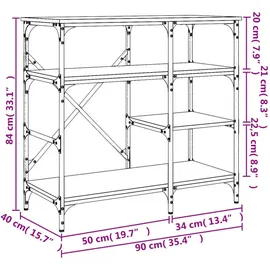 vidaXL Bäckerregal 90 x 40 x 84 cm Schwarz