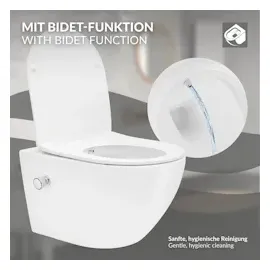 luxebath Wand-WC mit WC-Sitz Weiß Nano