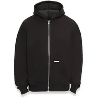 Bazix republiq Super Heavy Rib Zip Hoodie in Schwarz,
