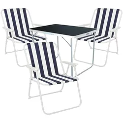 4-tlg Camping Set Gartenmöbel Campingtisch + 3 Campingstuhl Klappstuhl