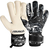 Reusch Attrakt Freegel Gold Evolution Cut Unisex Torwarthandschuhe mit Außennaht Schnitt und Grip Gold Belag, geeignet für alle Spielfeldoberflächen, black/white, 7.5