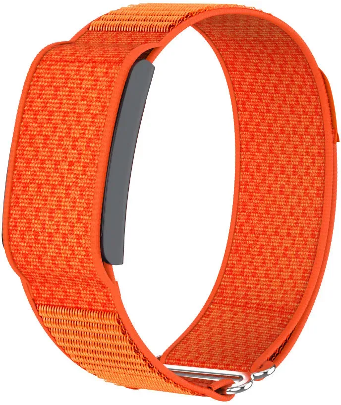 Strap-it Amazfit Helio Strap Armband Nylon für Amazfit Helio Strap - Orange - Klettverschluss