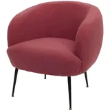 Mendler Lounge-Sessel HWC-O37, Cocktail-/Clubsessel Polstersessel Sessel, Stoff/Textil Bouclé (330g/m2) Metall MVG ~ purpur-rot