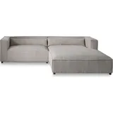 best mobilier Lisa Design Ela– Ecksofa rechts, Cordsamt, 4-sitzer moderner Stil - Hellgrau