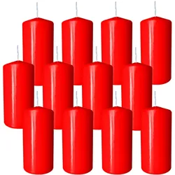 GASTRO 12 Stumpen Kerzen 60x120mm rot