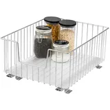 bremermann Schrank-Korbauszug 40 cm mit Einlegeboden, Küchenschublade zum Nachrüsten, Schrankauszug aus Metall chrom