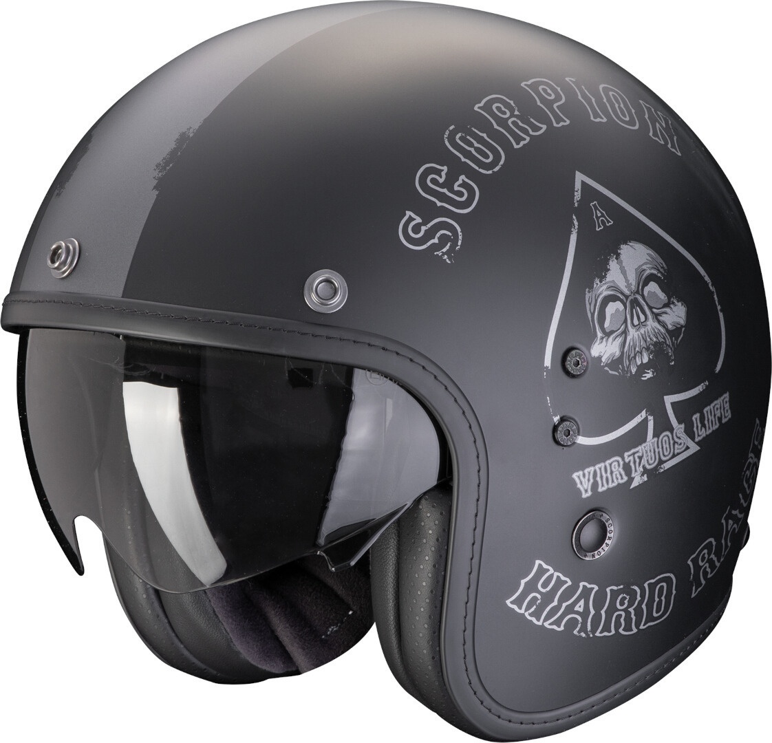 Scorpion Belfast Evo Spade Jet Helm, zwart-zilver, L