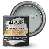 SEEBAUER diy Kreidefarbe für Möbel Hellgrau 375ml für Innen (No. 216 Mountain Slate) Möbelfarbe ohne Schleifen - Holzfarbe extra matt - Holzlack, Möbellack hohe Deckkraft