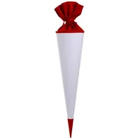 Goldbuch Schultüte Basteltüte 70 cm weiß mit rotem Filzverschluss - Spitze rot