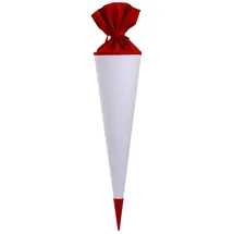 Goldbuch Schultüte Basteltüte 70 cm weiß mit rotem Filzverschluss - Spitze rot