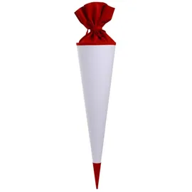 Goldbuch Schultüte Basteltüte 70 cm weiß mit rotem Filzverschluss - Spitze rot
