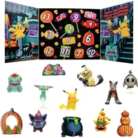 Bandai - Pokemon - Halloween Adventskalender - 8 Pokémon-Figuren und 5 Zubehörteile - Pikachu, Zorua, Malosse, Bulbizarr, Fantyrm, Skelenox und Mimiqui - PKW2688