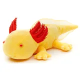 Uni Toys Uni-Toys Original Axolotl (gelb mit roten Augen) - Plüsch-Wassertier - Plüschtier, Kuscheltier