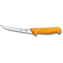 Victorinox Ausbeinmesser Swibo 16 cm, gerader Schliff, gebogen, rutschfest, gelb