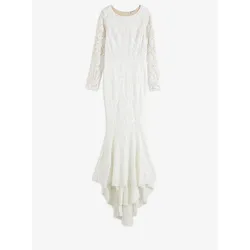 bonprix Brautkleid mit Paillettenstickerei, weiß, 50
