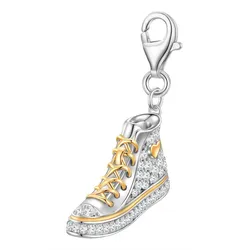 Glanzstücke München Charm Sneaker Sterling Silber Zirkonia in Silber/Gelbgold 21,1 mm Damen 