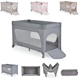 Cangaroo Reiselaufstall One Touch Räder Seiteneingang Matratze klappbar Tasche grau