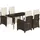 vidaXL 5-tlg. Garten-Essgruppe mit Kissen Braun Poly Rattan