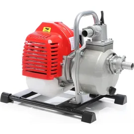XPOtool Benzin Wasserpumpe 1,47 kW 15.000l/h 35m Förderhöhe, 38 mm Anschluss (1,5"), Gartenpumpe Motorpumpe mit 2-Takt-Motor
