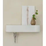 Kazai. Schlüsselbrett 'Toke' | Minimalistisches Schlüsselhaken-Design aus Berlin | Moderner Schlüsselhalter mit Ablage aus Holz | Schlüsselregal als Flur Möbel für die Wand | Weiß