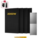 EcoFlow Stream 5000, All-in-One Speicher für Balkonkraftwerke, mit 4 Bifaziale Solarmodule, by Powerness - 500W X 4 / 15kWh / Standardversand