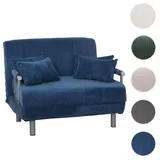 Mendler Schlafsessel HWC-K29, Klappsessel Schlafsofa Gästebett, Liegefläche 190x100cm, Stoff Cord (330g/m2) ~ blau