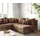 DeLife Ecksofa Clovis Braun Antik Optik Ottomane Links Modulsofa - Braun
