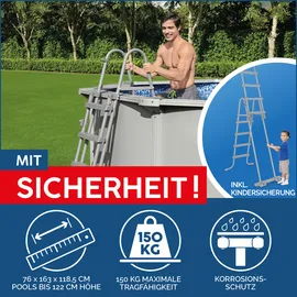 BESTWAY Hydrium Set 460 x 120 cm granitgrau inkl. Sandfilter (5-tlg.)