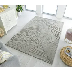 Kadima Design Handgetufteter Teppich, 100% Wolle, in Beruhigenden Farben, `Leven Lee`. Farbe: Grau, 200x290 cm