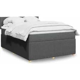 vidaXL Boxspringbett 140 x 200 cm Dunkelgrau
