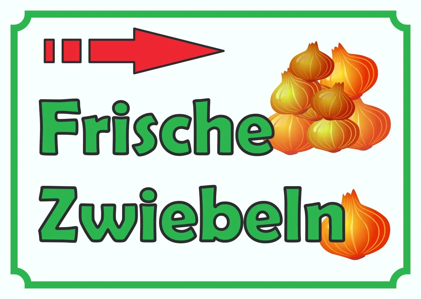 Preisvergleich Produktbild Verkaufsschild Schild Zwiebeln rechts A4 (210x297mm)