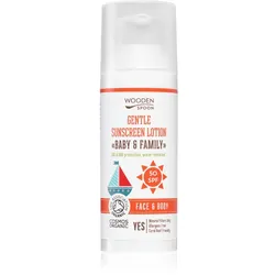WoodenSpoon Baby & Family schützende Bräunungsmilch mit SPF 50 für die ganze Familie 50 ml