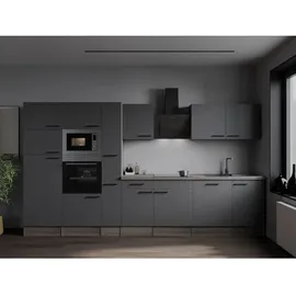 Respekta Küchenzeile 370 cm Eiche Grau Matt