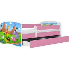 raumhirsch furniture Kinderbett Safari 80 x 180 cm Holzwerkstoff rosa