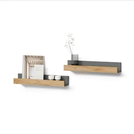 livinity® Wandregal 60 x 10 x 12 cm Anthrazit/Goldkraft Eiche