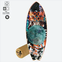 Balance Board Moon – Surf Trainer mit Korkrolle SCHWARZ No Size