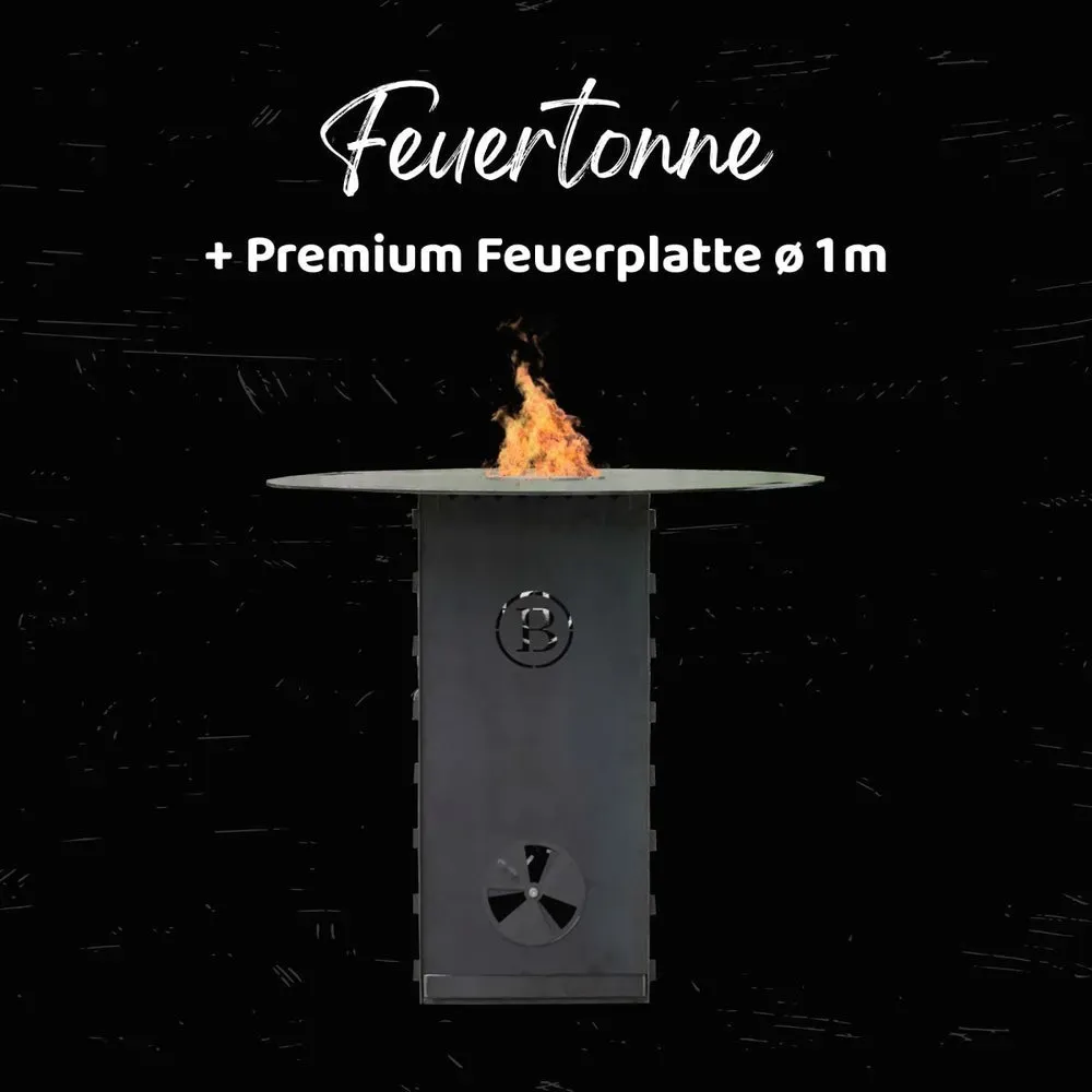 Feuertonnen Set | Premium Cortenstahl | Steckbar | Höhenverstellbar | Hitzesteuerung
