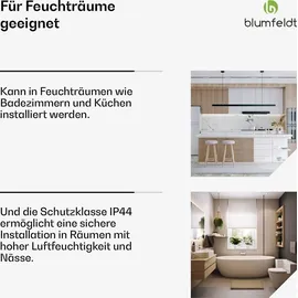 Blumfeldt Infrarotheizer 500 W - Wandmontage, IP24, Mit Thermostat & App-Steuerung, Touch-Panel, Timer, Für Badezimmer, Heizt & Wärmt Handtücher... Schwarz,