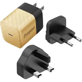 Energizer ENERGIZER, GaN 4A USB-C 20W Netzladegerät mit EU/UK/US Steckdosen, Schwarz / Gold - Bunt