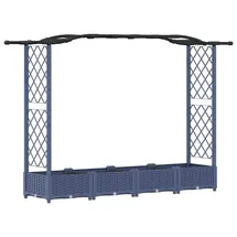 vidaXL Hochbeet mit Rankgitter und Dach 207 x 40 x 126 cm Grau