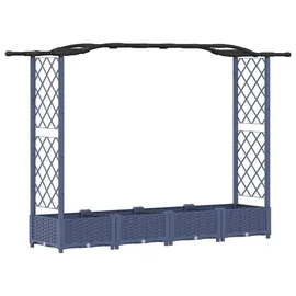 vidaXL Hochbeet mit Rankgitter und Dach 207 x 40 x 126 cm Grau