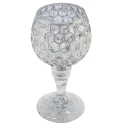NEU Glaskelch, silber, handgefertigt, mundgeblasen, ∅ 10,5 cm / Höhe: 20 cm, "Germany", handgefertigt