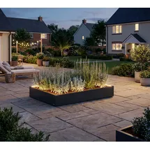 Herstera Garden Cube Low M Plus Pflanzkasten 150 x 100 x 25 cm Anthrazit